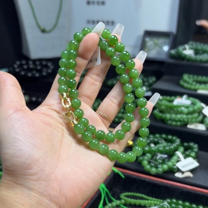 和田玉（碧玉）未镶嵌手链8