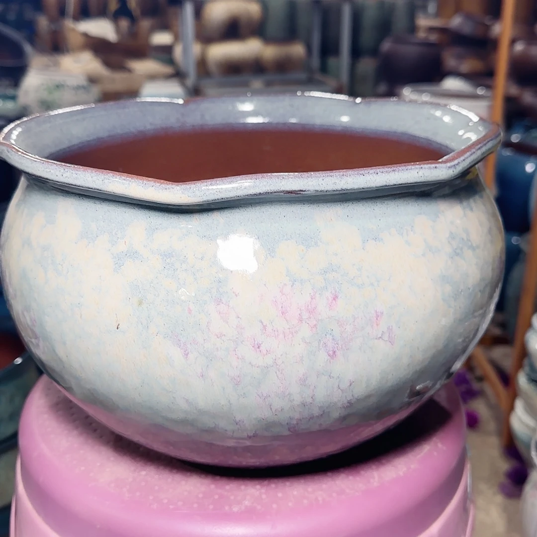 紫砂花盆高18口27