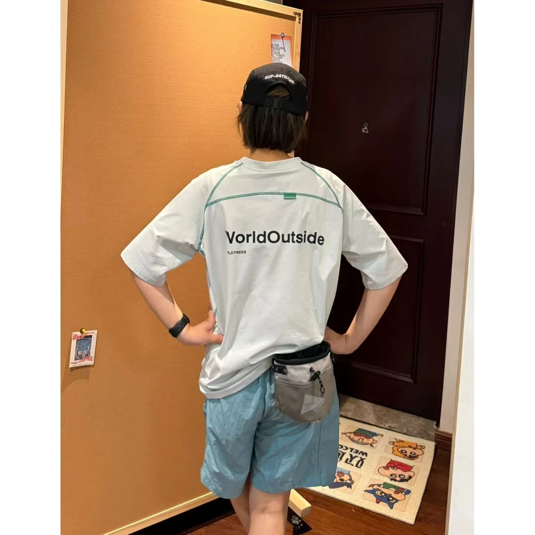 新款户外速干简约短袖宽松百搭时尚凉感圆领气质休闲情侣T恤