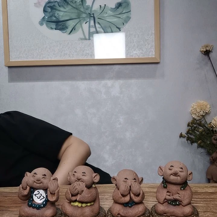 嘉***婷粗砂不规则禅系列作品沙弥组合