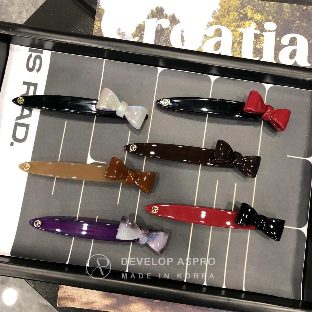 【现货 ASPRO原创设计款】韩国正品气质时尚蝴蝶结弹簧夹B6-2-AP91