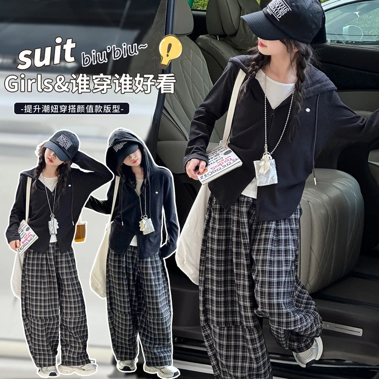 韩版女童休闲套装时尚百搭秋款大童运动女孩显瘦休闲宽松