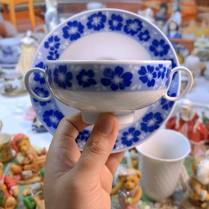摆件欧洲中古瓷器好看冲鸭！