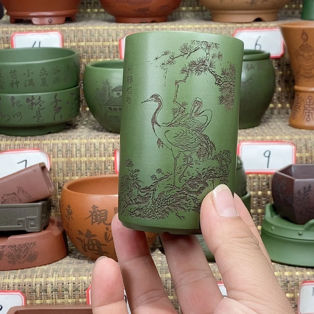 紫砂花盆我在等一