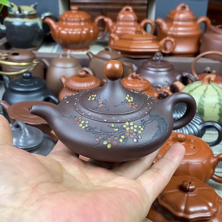 紫砂茶壶一品红150-260cc原矿老紫泥特价