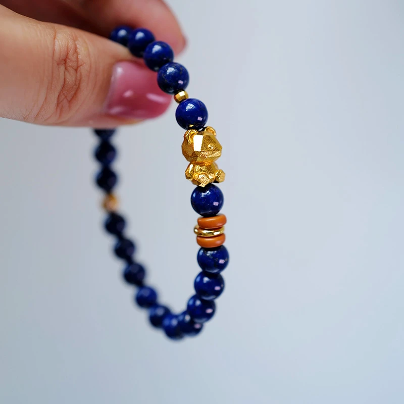 洛奈 • 深邃小熊 • 青金石 &925银手串 •（多样性）