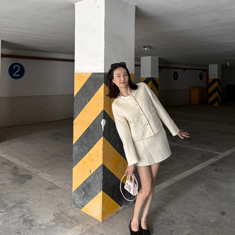 1Tb 气质通勤风修身显瘦小香外套女装秋季新款套装裙两件套