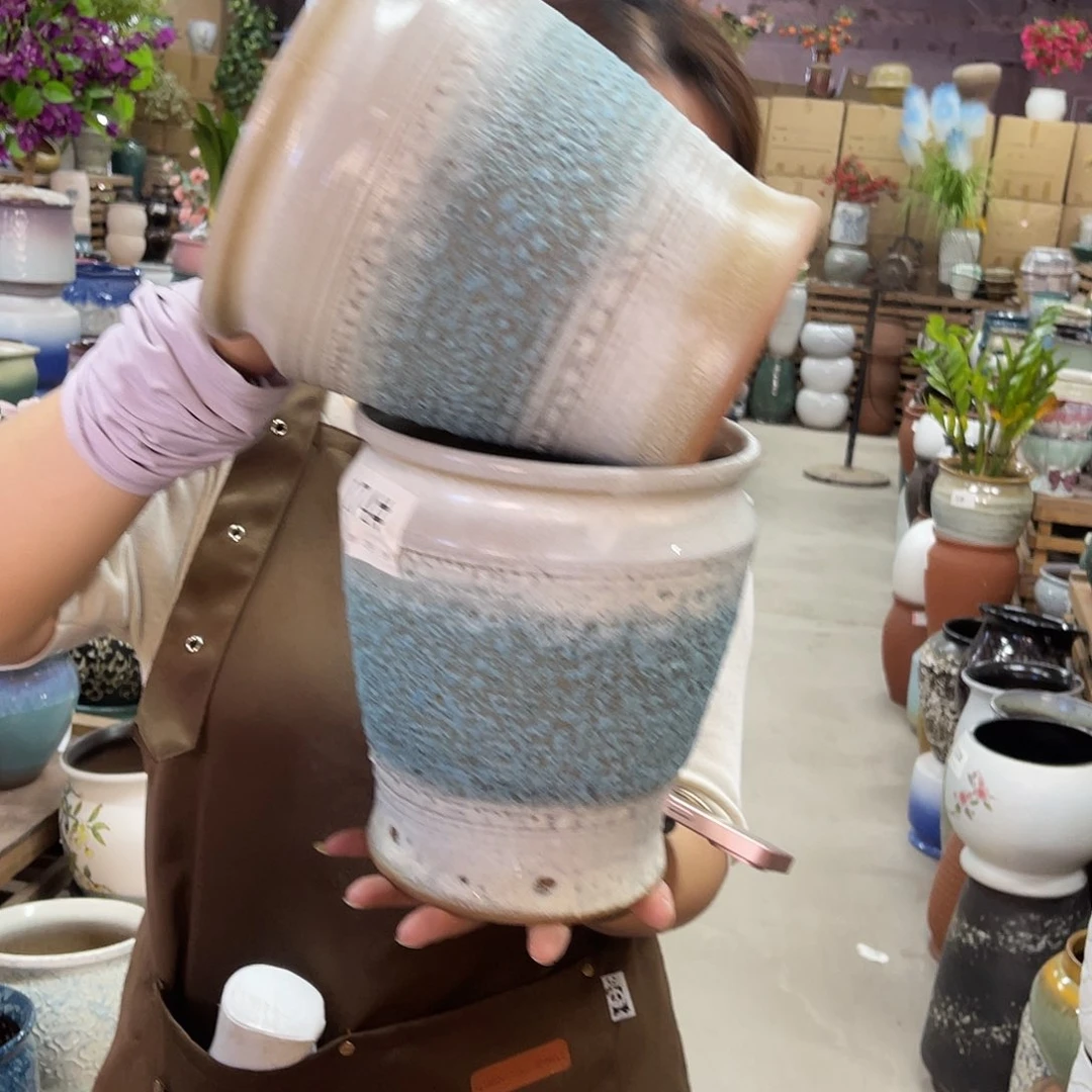 紫砂花盆高度21口径18厘米