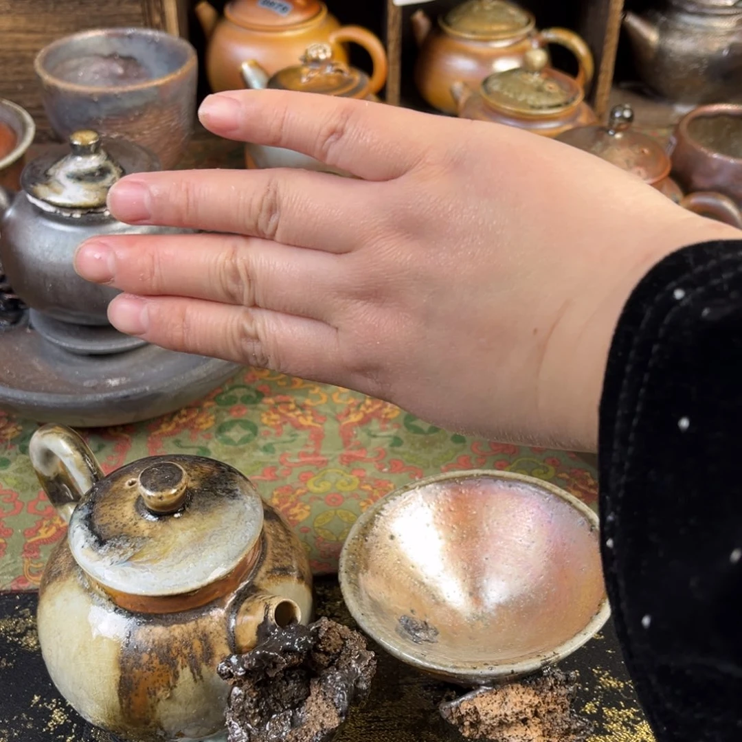 杯净**画柴烧茶器主人壶壶