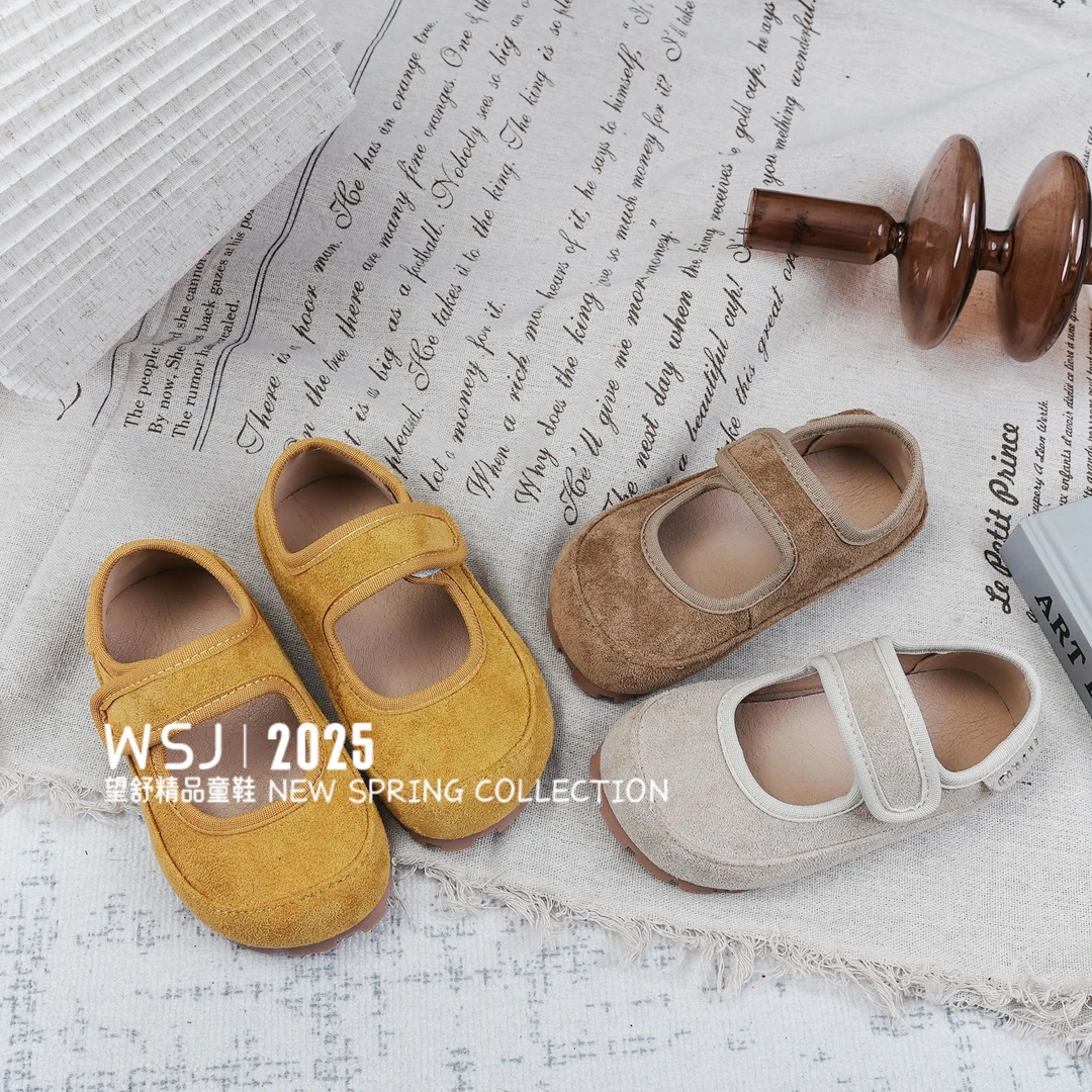 望舒家2025女童春秋玛丽珍皮鞋软底百搭豆豆鞋奶奶鞋泡芙勃肯鞋99