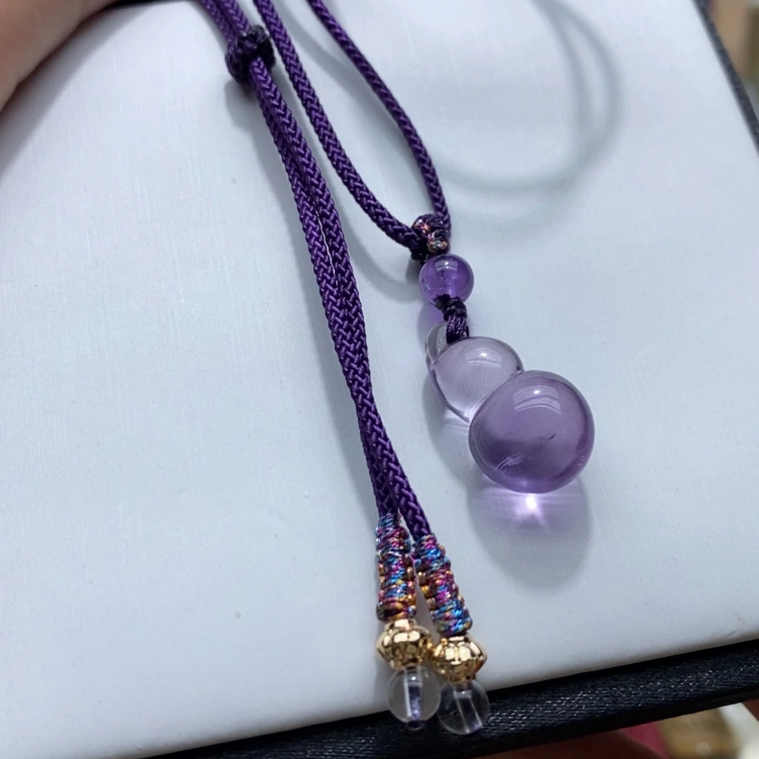 紫晶吊坠(赠链)未镶嵌紫水晶葫芦吊坠