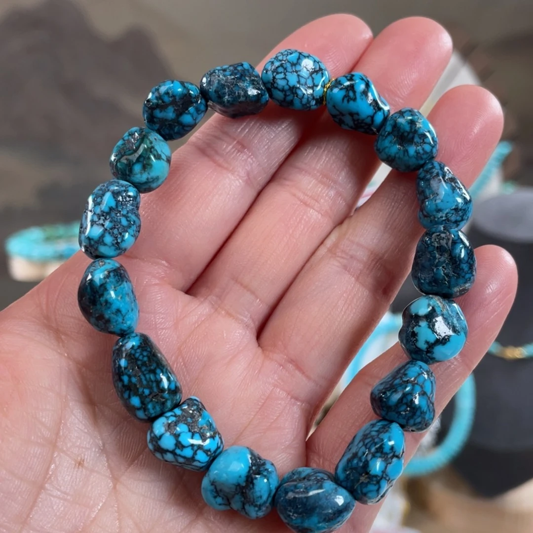 绿松石未镶嵌套链9+精品乌兰花手串