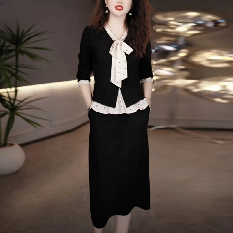 轻奢名媛时尚洋气法式连衣裙女装2025秋季新款高级感气质显瘦裙子