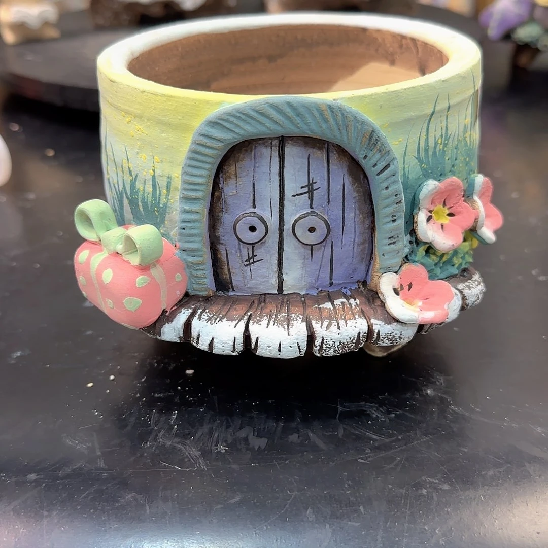 胖****本默花器麦饭石花盆