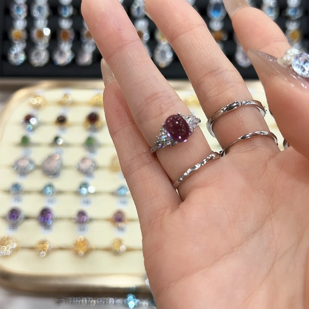 水晶金色拖不保色介意慎拍银托不掉色银S925镶嵌是*