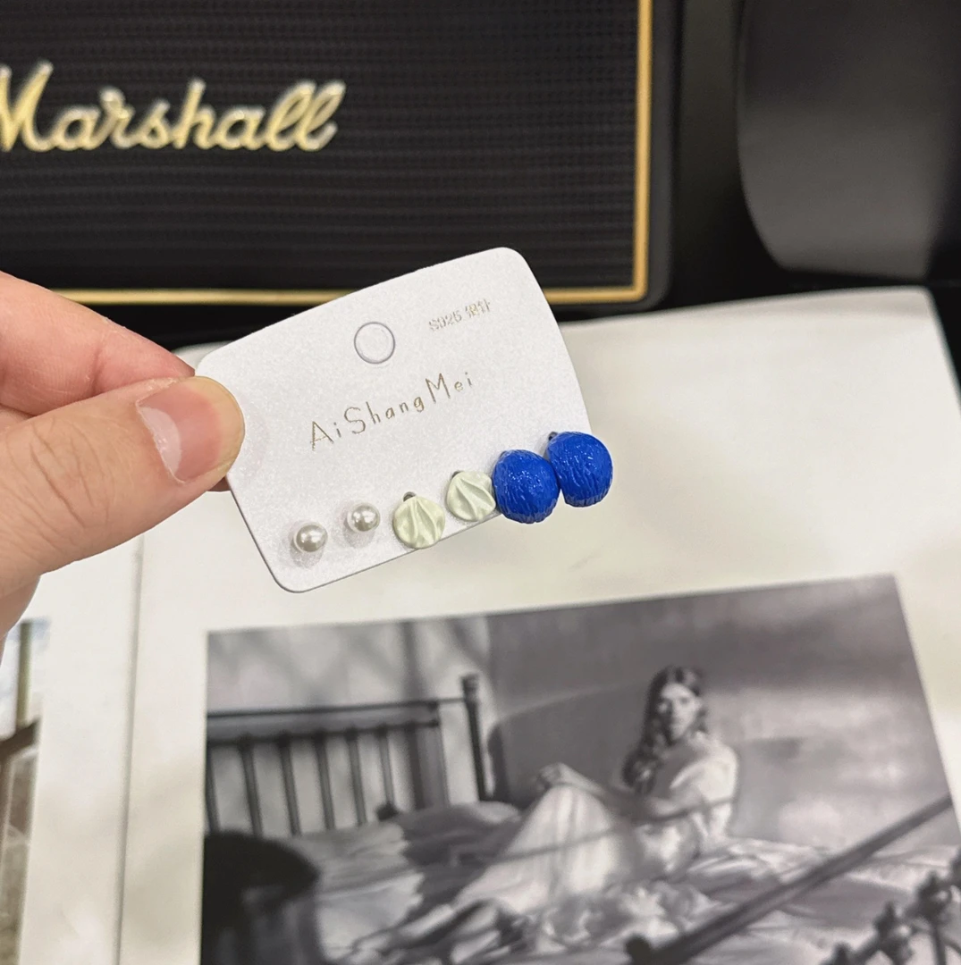 合金合成锆石耳饰 【ZMMY严选】新款小众设计高级感贝壳耳钉5070714