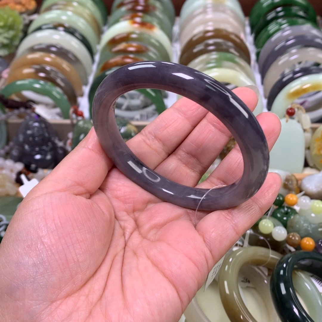 和田玉未镶嵌手镯59_60口径