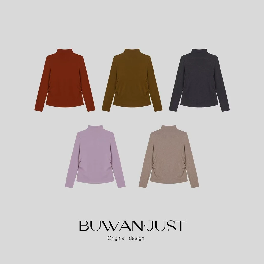 BUWANJUST【赫本女郎】330g双面绒加厚软糯四面弹小羊羊打底衫B1047