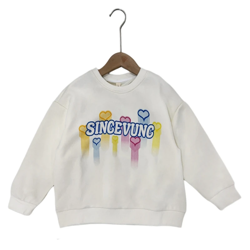 女童卫衣秋季2024新款宽松洋气心形印花休闲百搭上衣春秋SY606