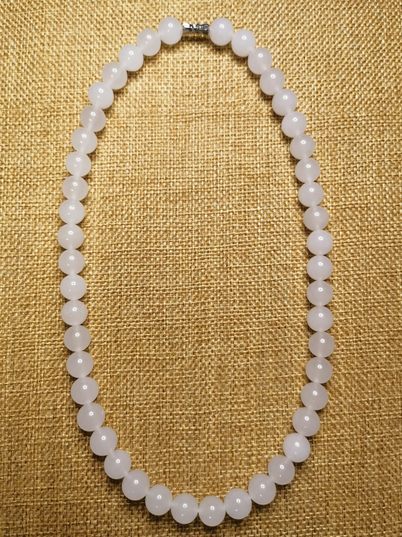 天然天山翠妈妈链10mm白色多样性发其一件