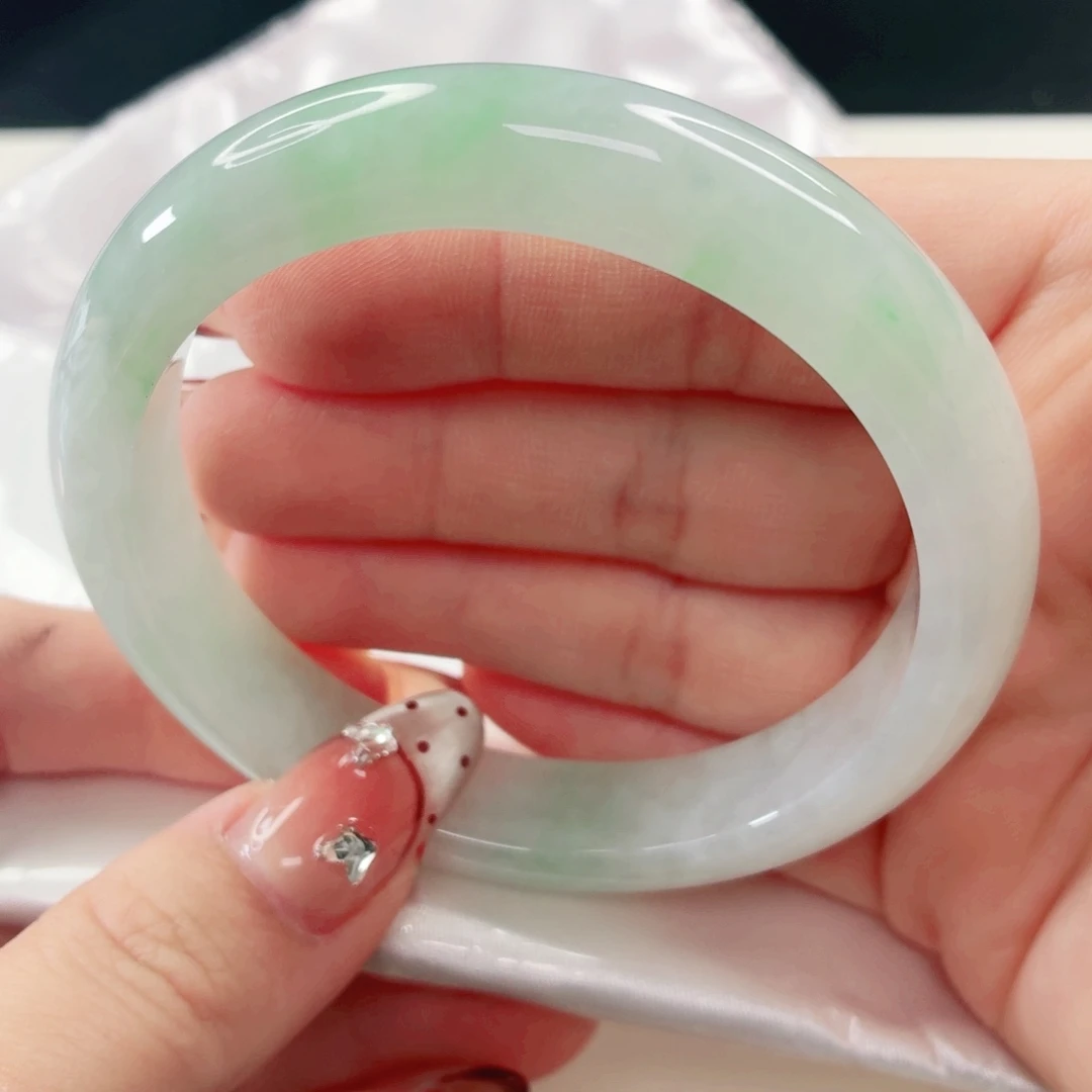 雾***花翡翠未镶嵌手镯缅甸天然A货翡翠