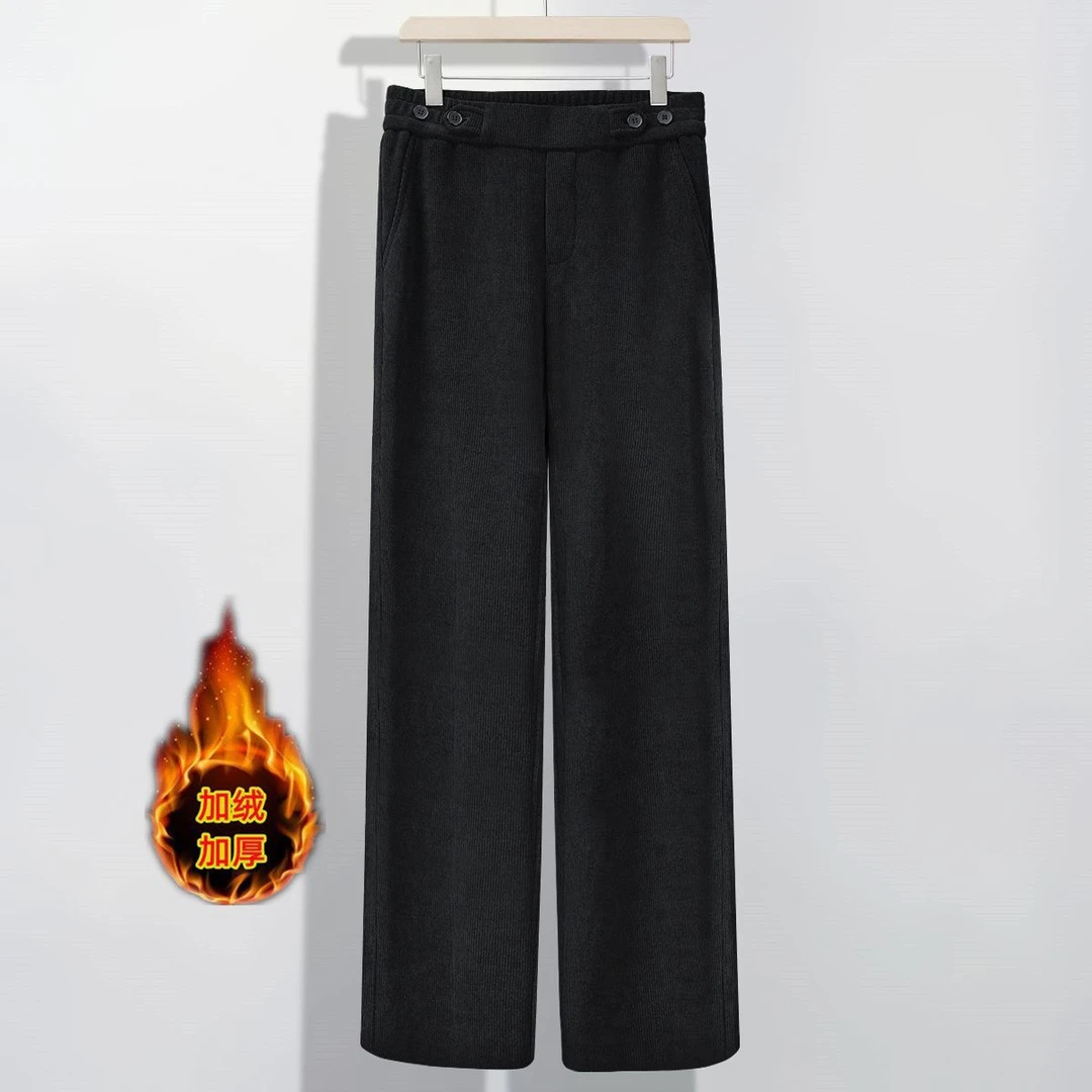 秋冬新款高品质纯色简约休闲裤男士潮流时尚百搭宽松显瘦直筒长裤