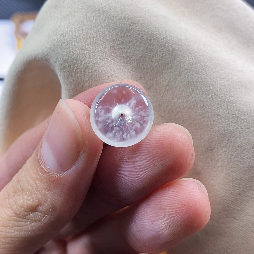 散珠翡翠玻璃钢平安扣