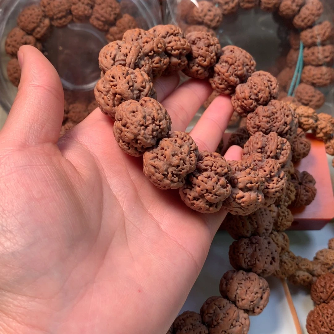 金刚菩提手串梵**.六瓣雪花扇面25大金刚尼泊尔隐黄