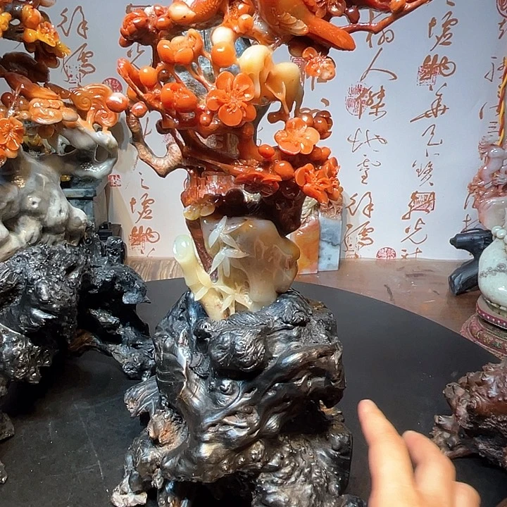 寿山石雕刻花鸟的