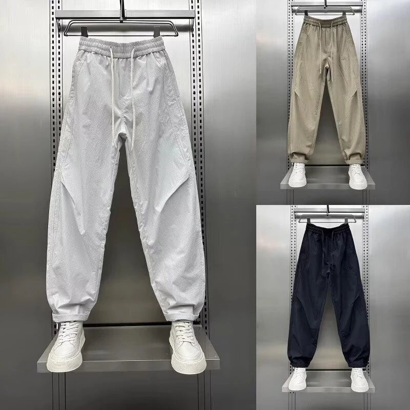 新款潮牌宽松阔腿休闲裤夏季休闲裤男款痞帅工装裤百搭直筒运动裤