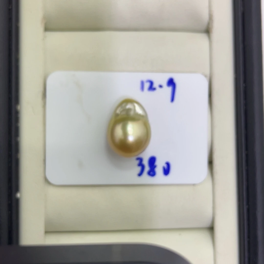 海水珍珠裸珠12.9mm金巴