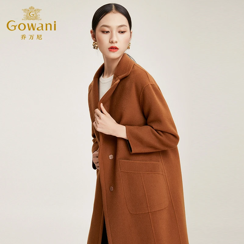 【重磅绵羊毛】乔万尼商场秋冬新款羊毛大衣呢子中长款毛呢大衣外套