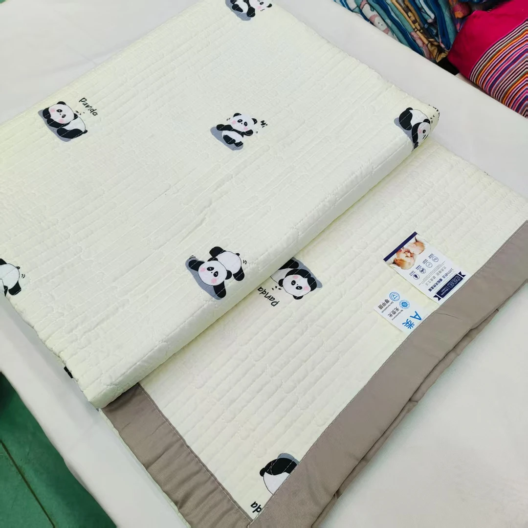 【包边床盖】<羞羞熊猫>90X220cm<±5cm>绗缝 多功能水洗透气
