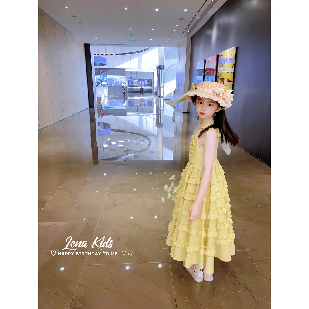 Lenakids【现货】【巨显白·花花小黄裙·夏日感100纯棉布裙】25050901