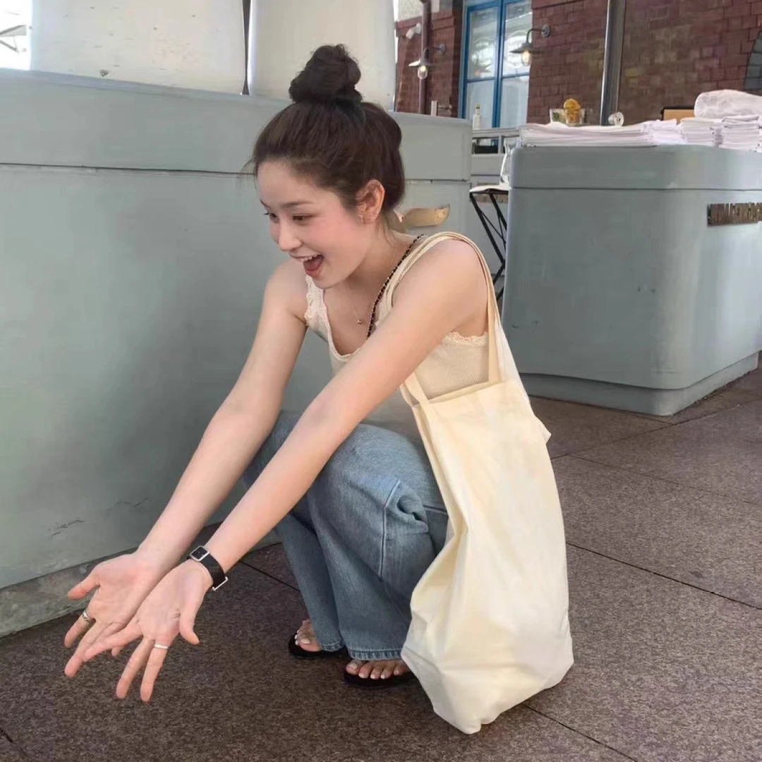 生c2025春季新款韩国东大门OU*CE气质百搭蕾丝花边针织吊带背心女