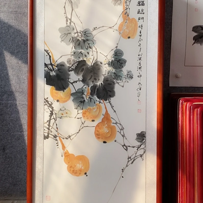 【闪购商品】国画书画作品带框125×65厘米