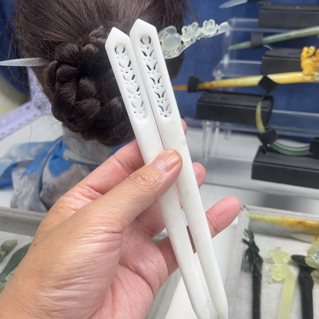 蛇纹石玉未镶嵌福利发簪