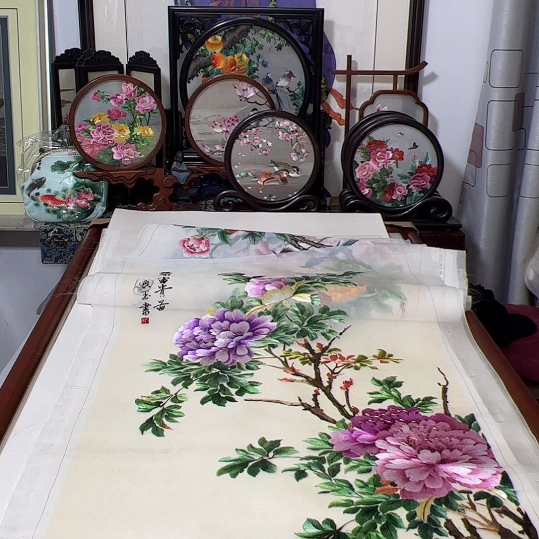 兰***兰刺绣纯手工刺绣画