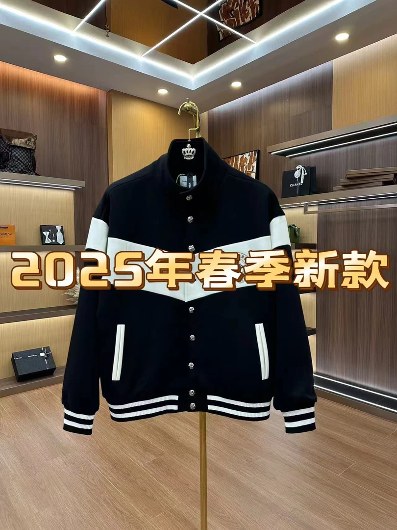 【12号链接】【拼色立领】秋冬新款男士高端时尚休闲轻奢拼接夹克外套