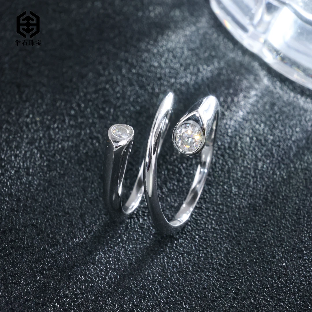 925银莫桑石银制品 【举石珠宝】T1228-9819-201莫桑钻戒指（一件）K