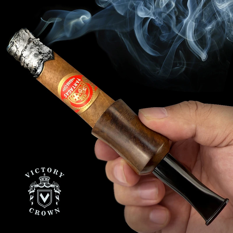 高档烟管雪茄烟嘴管43-62环男士食品级咬嘴配件石楠木便携式延长