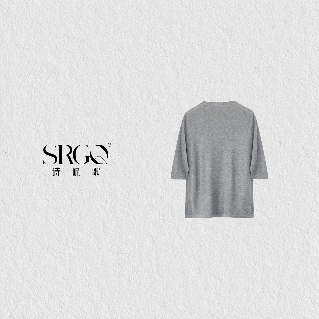 诗妮歌2024畅享柔软系列【安可拉红】七分袖女式舒适针织毛衫