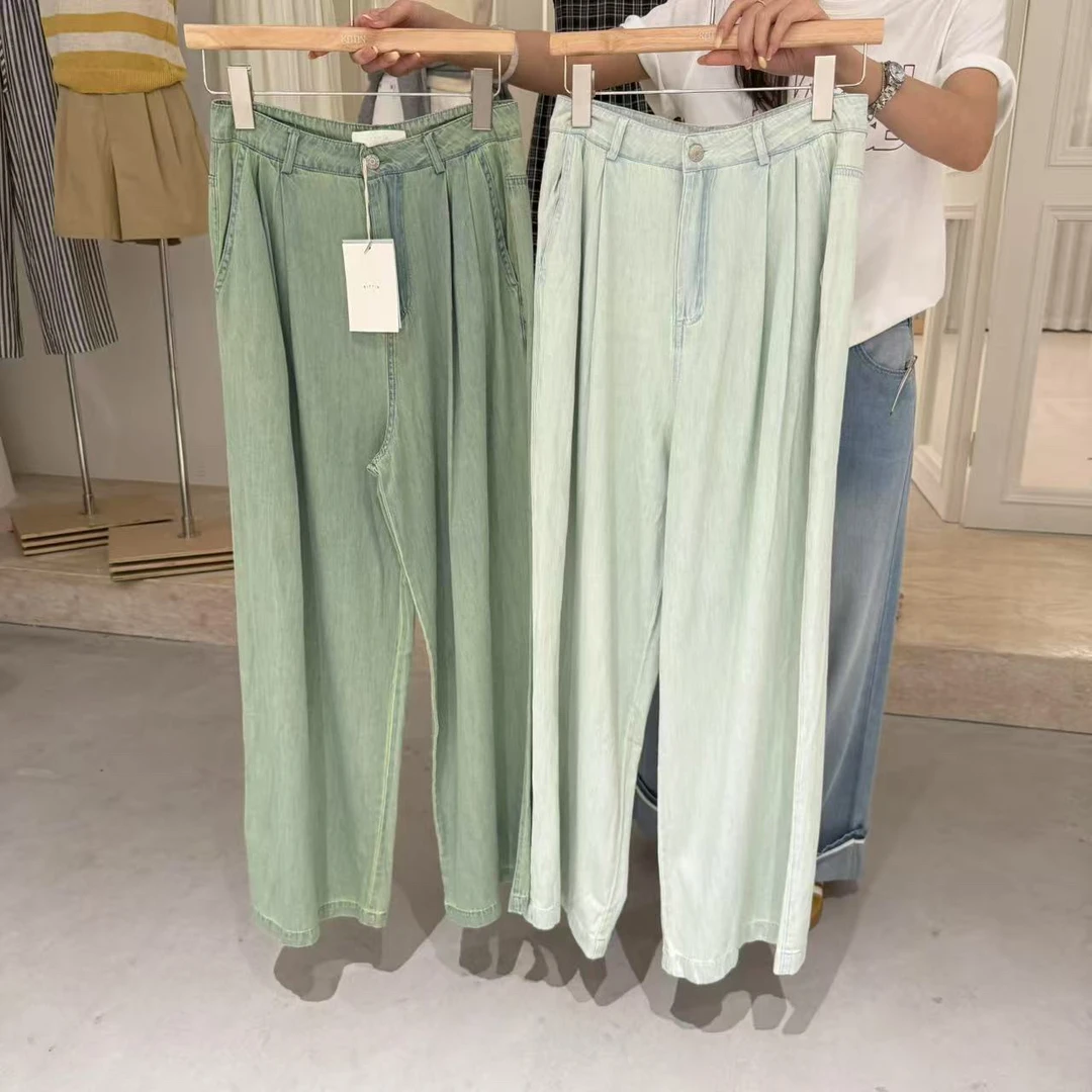 kittin@9599 韩系复古百搭做旧直筒宽松牛仔裤