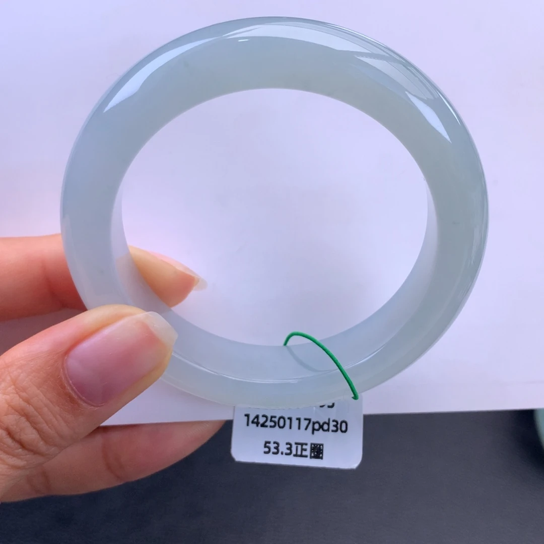 翡翠未镶嵌手镯冰胶蓝水手镯