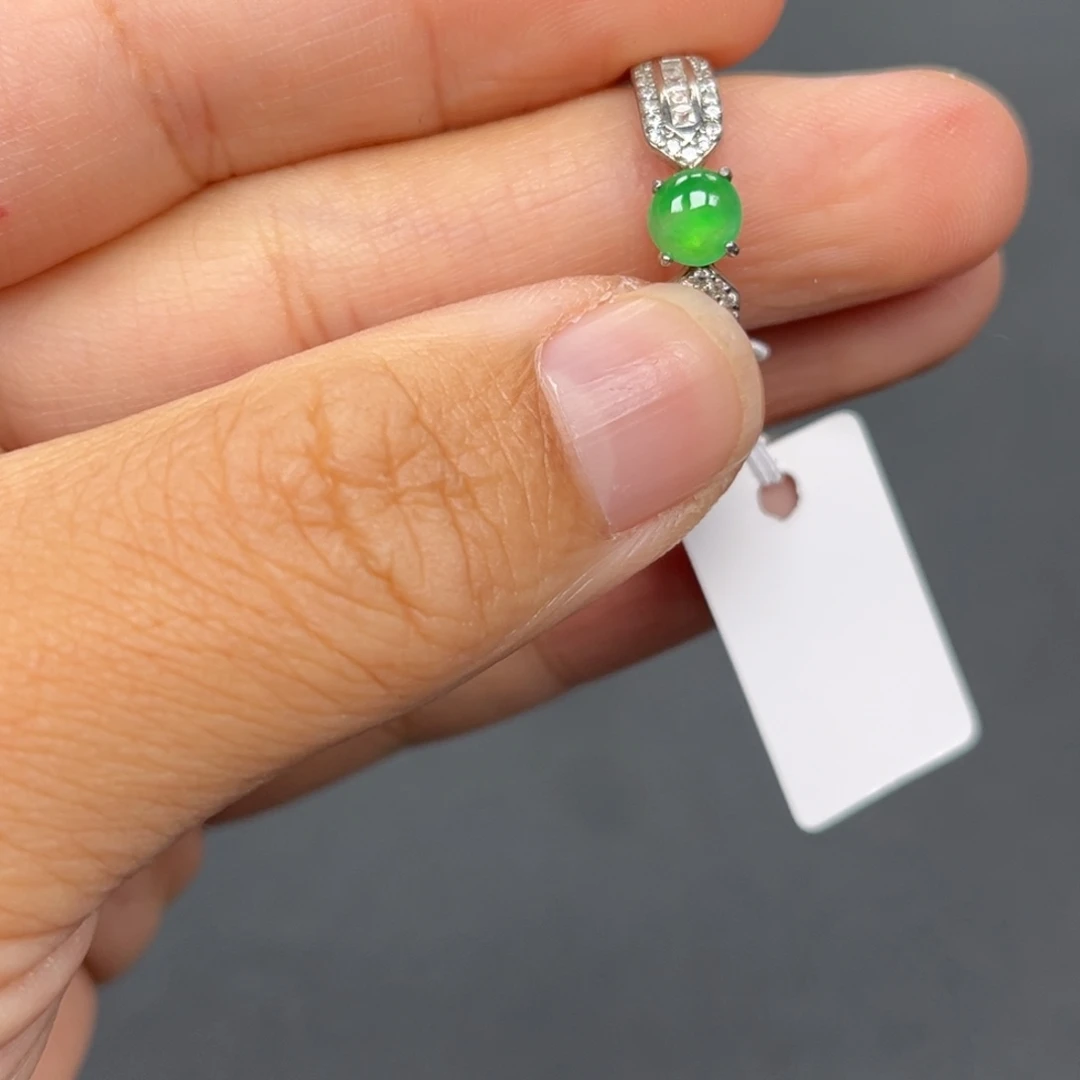 翡翠银S925镶嵌戒指