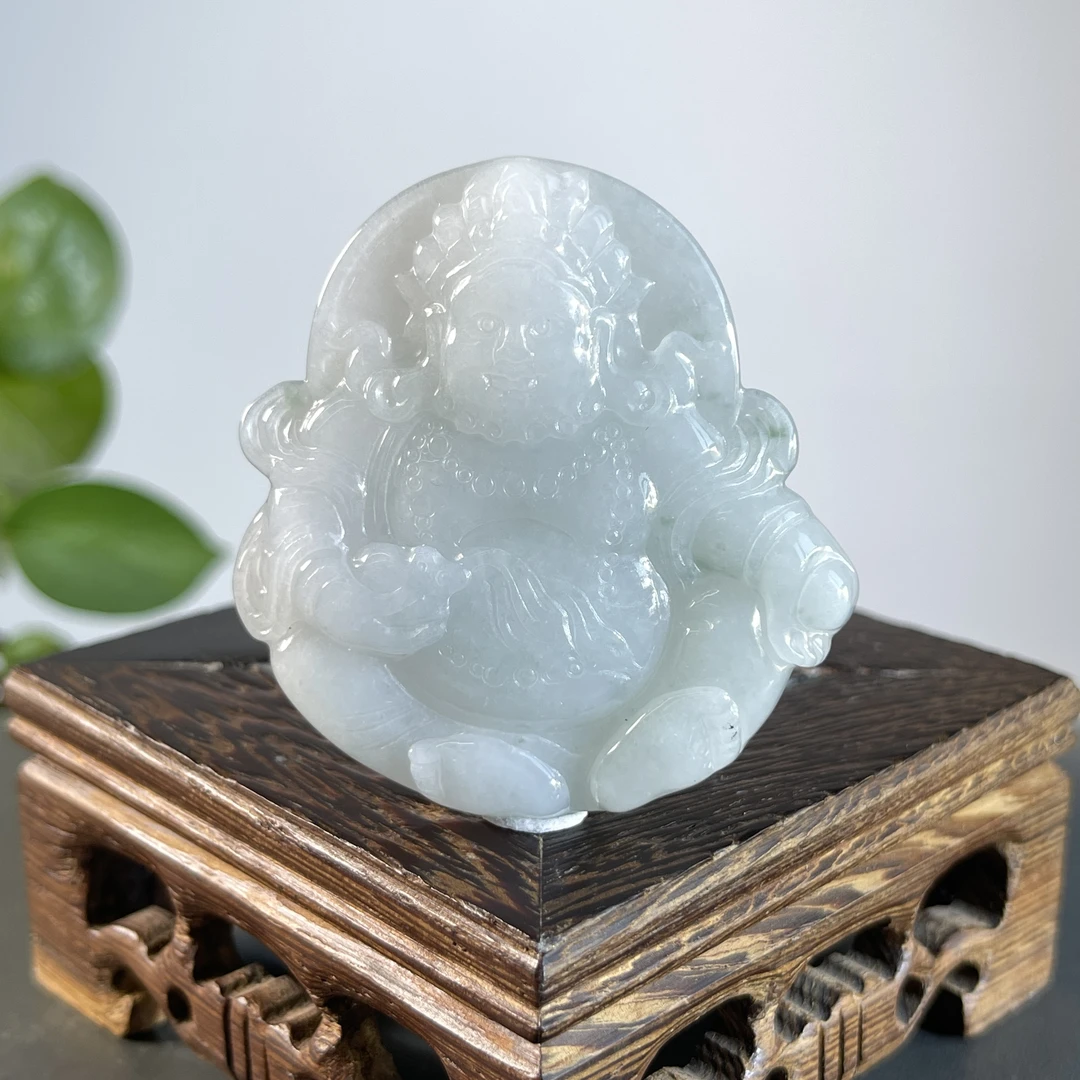 JGB27-45  天然缅甸A货翡翠  黄财神