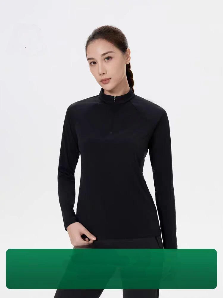 25新款户外运动登山收腰半拉链长袖T恤透气亲肤舒适柔软吸汗排湿