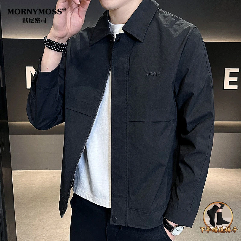 新款翻领休闲夹克外套男士2025春秋季上衣时尚男装帅气潮流百搭