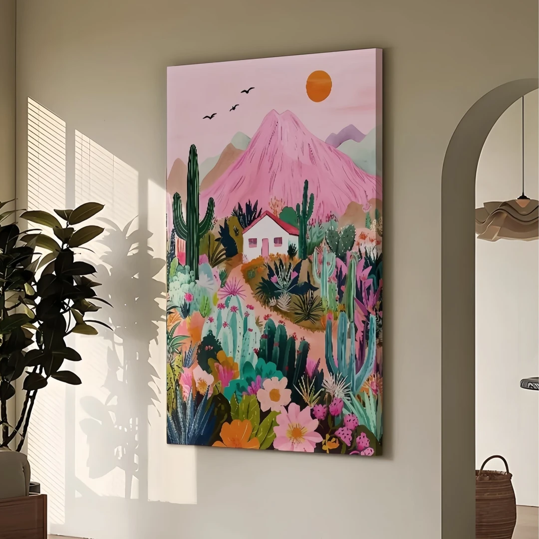 多巴胺客厅装饰画抽象沙发背景墙挂画小众艺术壁画玄关走廊过道画