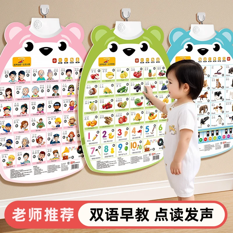 宝宝益智0到3岁有声挂图玩具幼儿点读拼音趣味发声学说话神器